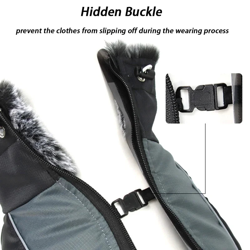 Waterproof Winter Dog Coat with Harness for Large Dogs