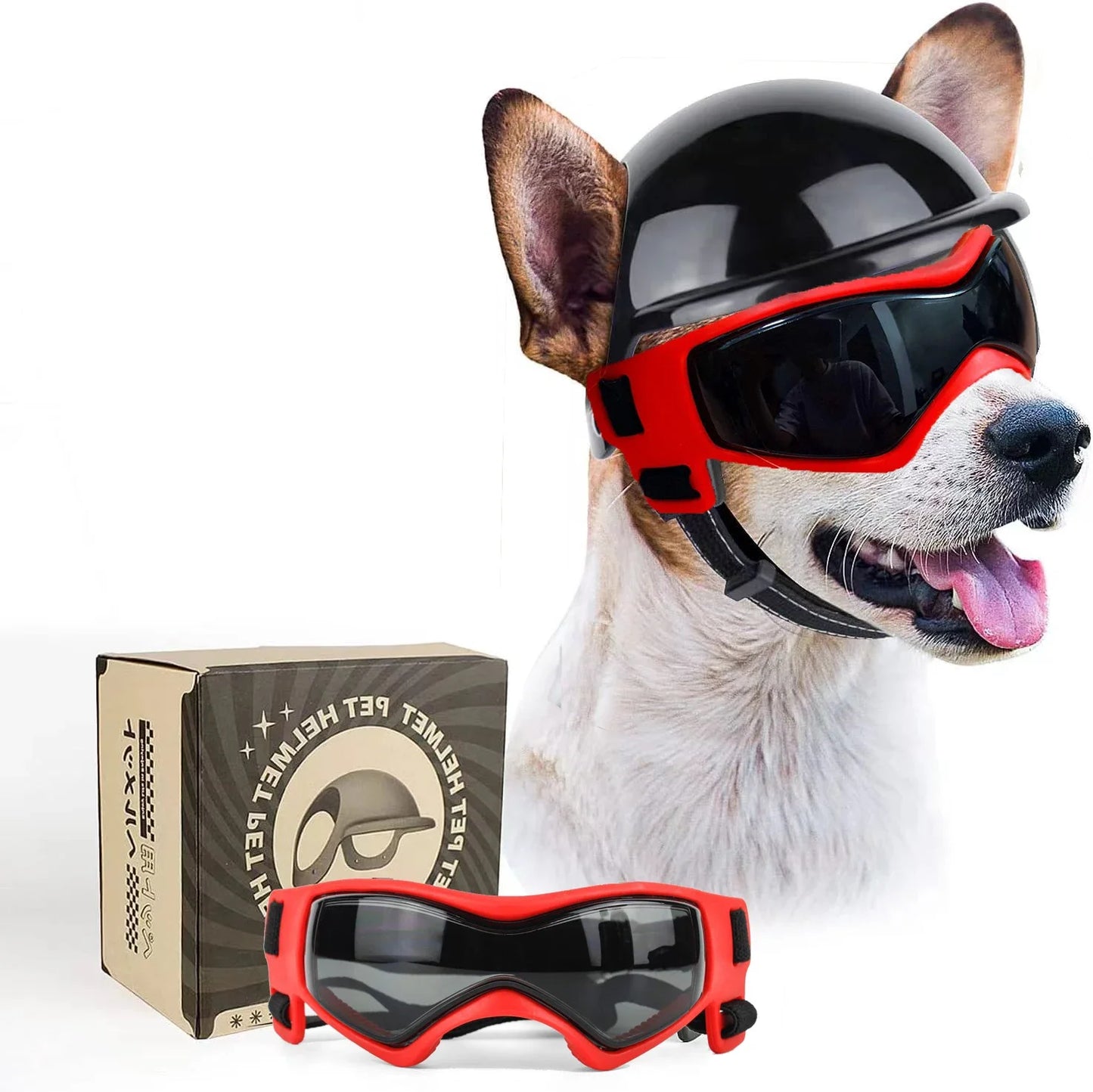 Paws & Ride: Adventure Helmet & Goggles Set for Dogs
